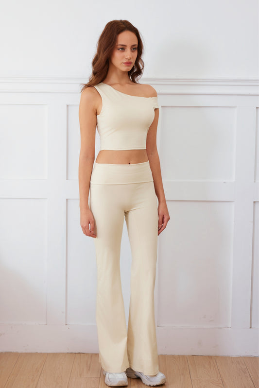 Elevé Foldover Flare Leggings