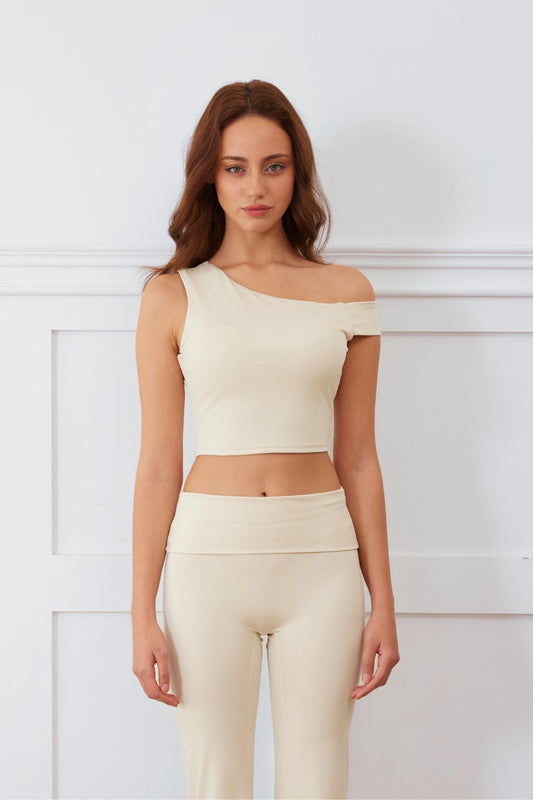 Elevé Asymmetric Tank — Almond Milk