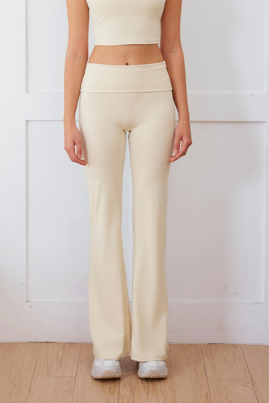 Elevé Foldover Flare Leggings