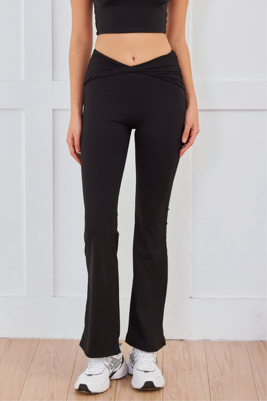 Haute Sculpt High-Rise Flare Leggings — Sesame Black