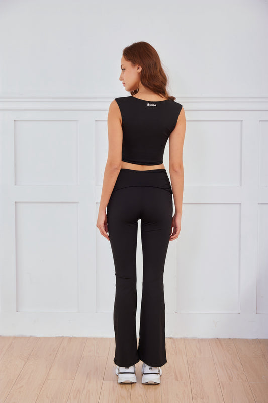 Haute Sculpt High-Rise Flare Leggings — Sesame Black